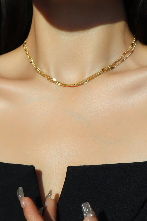 Triple Touch Gold Necklace