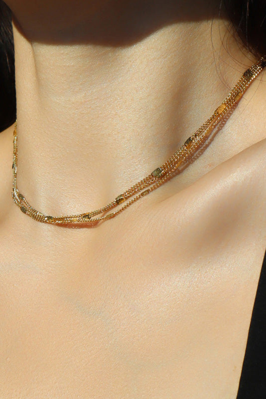 Triple Touch Gold Necklace