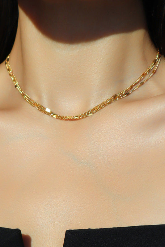 Triple Touch Gold Necklace