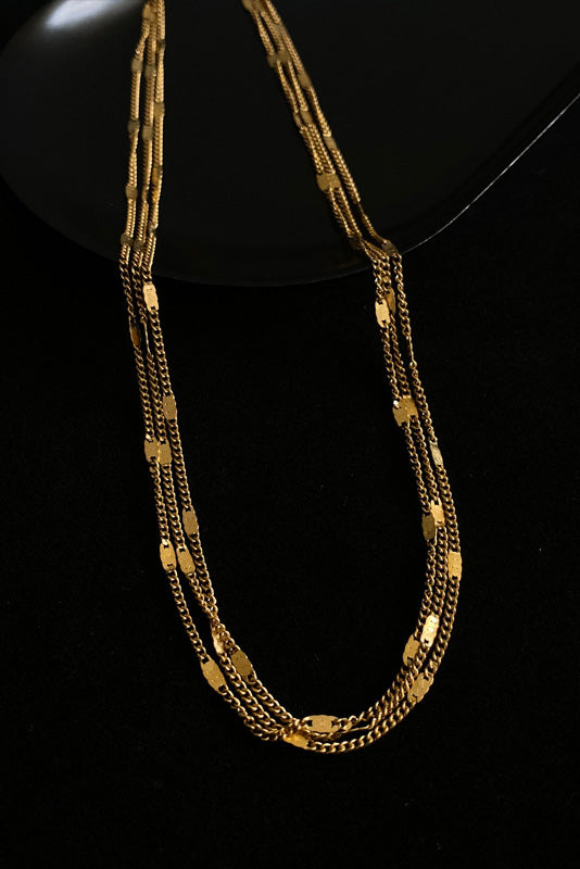 Triple Touch Gold Necklace