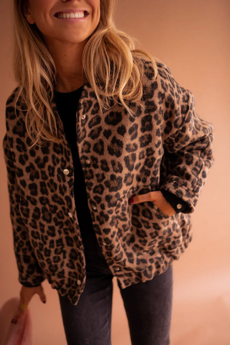 Classic Chic Leopard Bomber