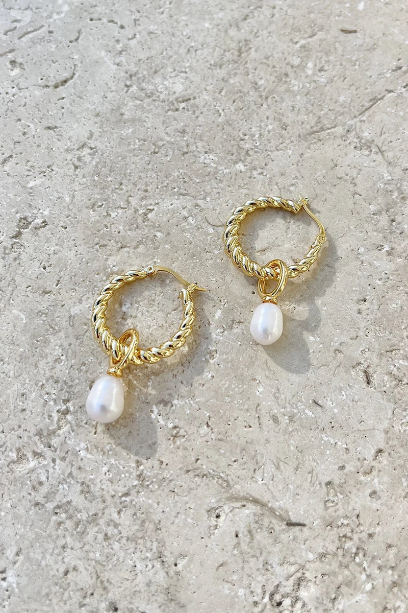 Timeless Gold Pearl Earrings