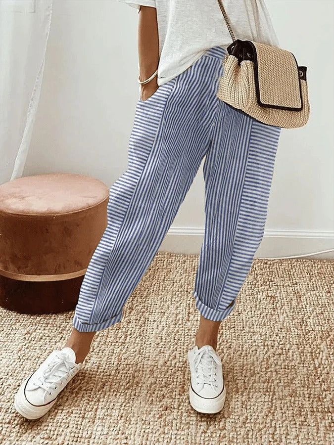 Casual Chic Striped Trousers