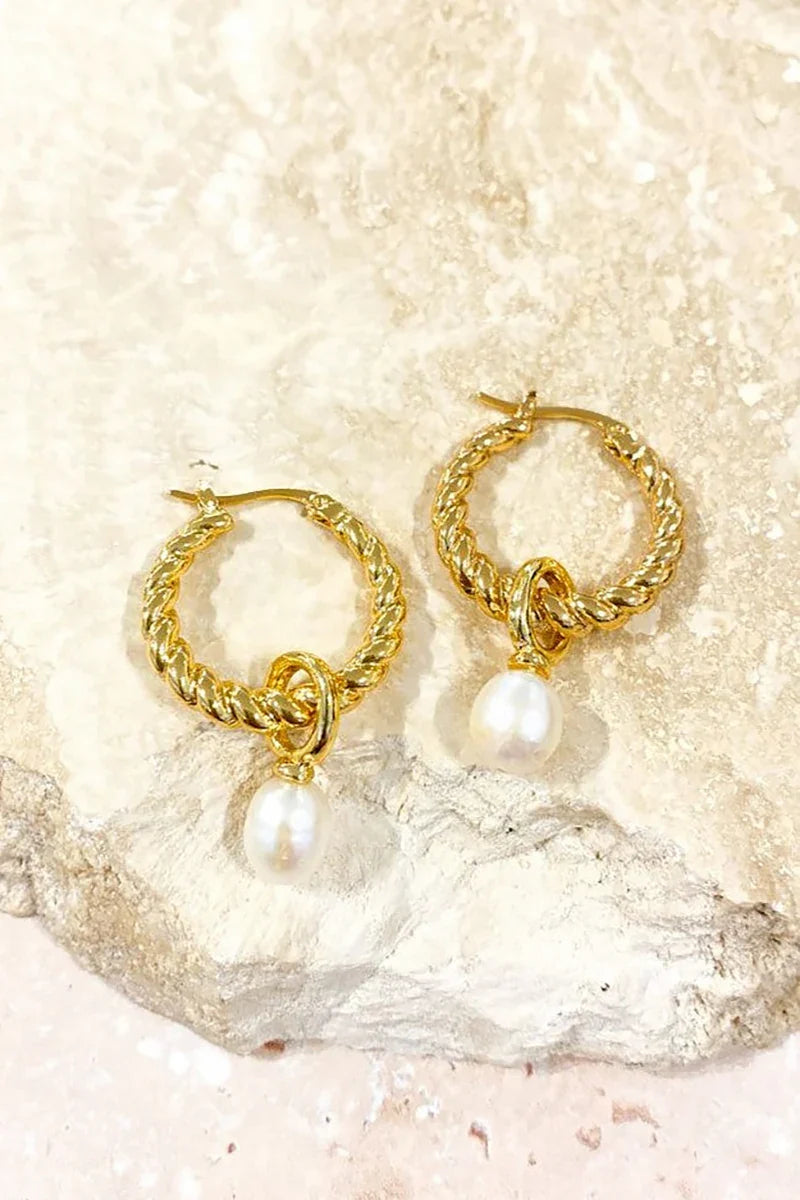 Timeless Gold Pearl Earrings