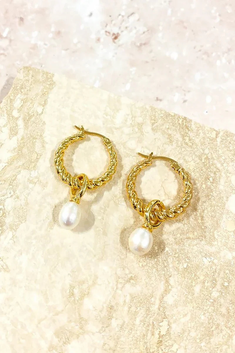 Timeless Gold Pearl Earrings